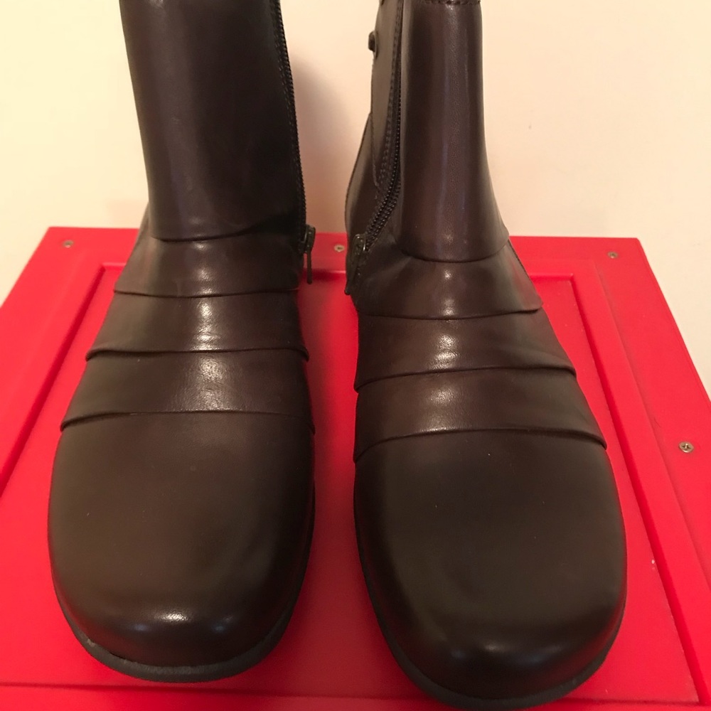 Clark Dark Brown Leather Ankle Boots